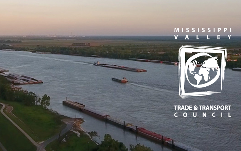 Mississippi river from above with MVTTC logo to the right
