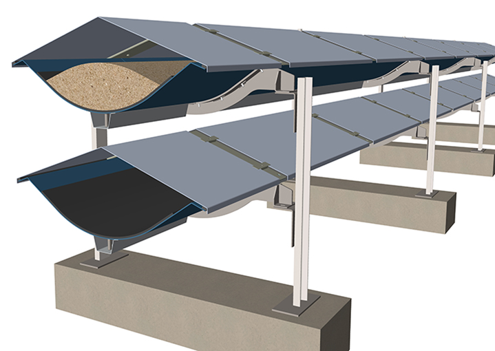 Belt conveyor for outlet bulk materials