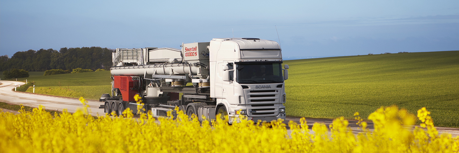 Siwertell road-mobile unloader on trailer