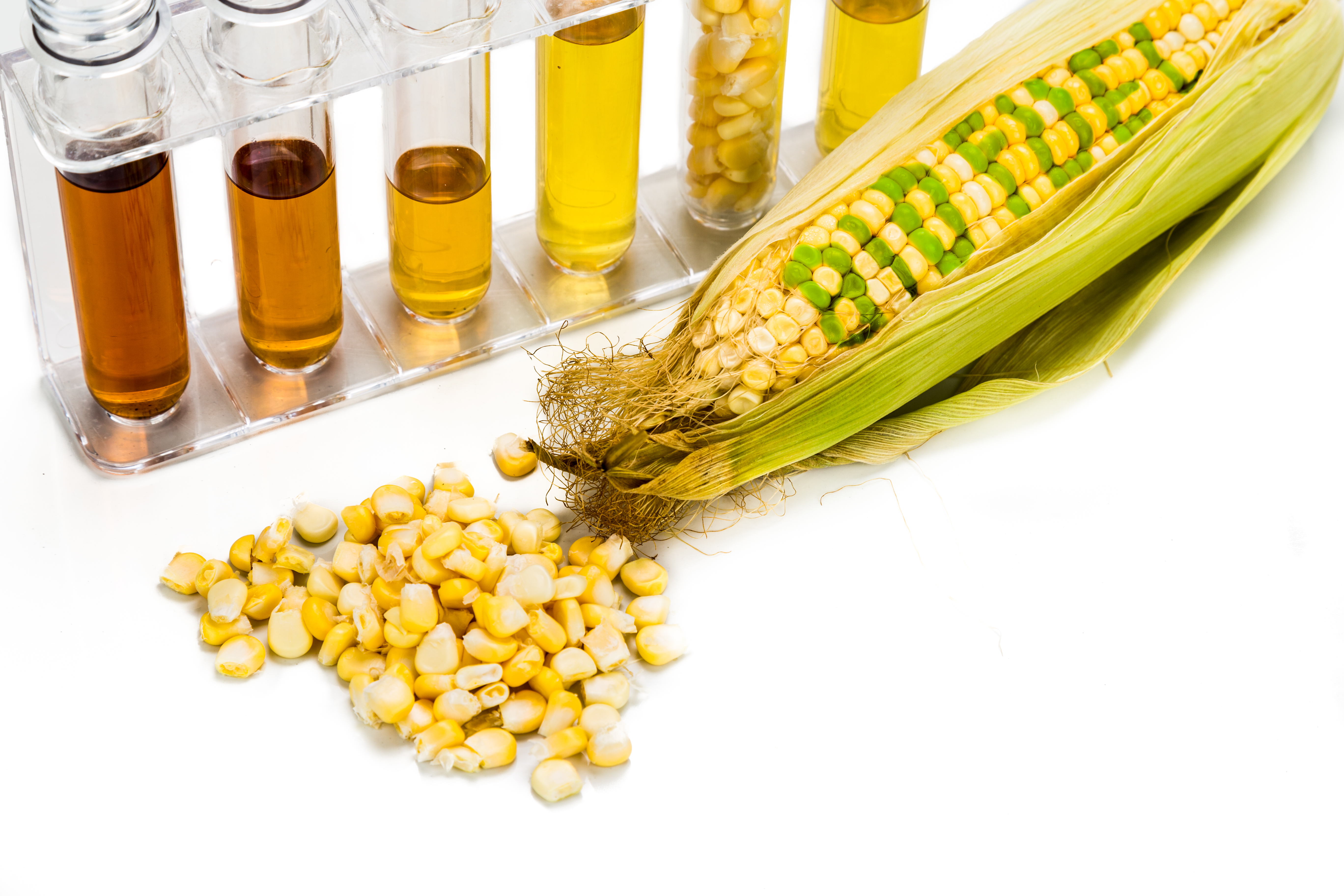 Corn generated ethanol in test tubes