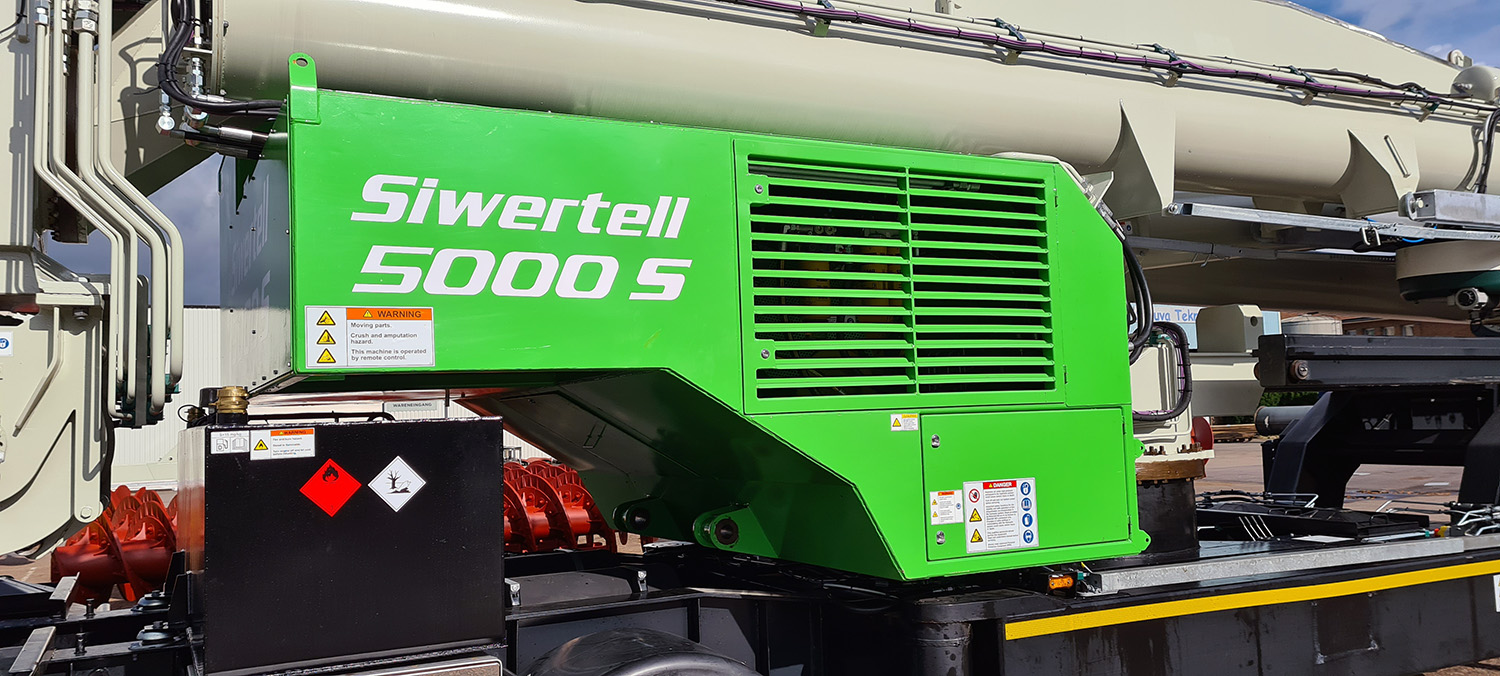 Siwertell road-mobile unloader with power unit