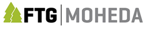 ftg moheda logo with grey text and pinetrees