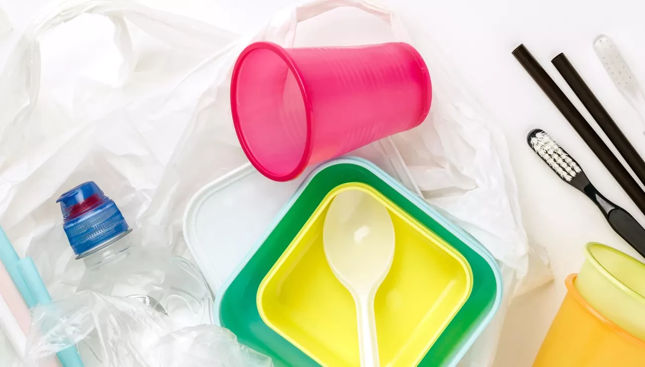 Plastic items in color and transparent