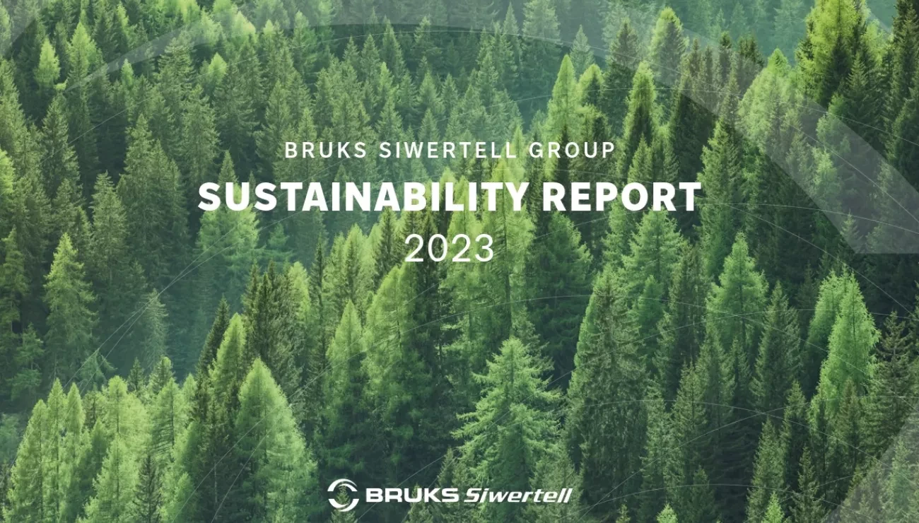 Forest from above with Sustainability Report title