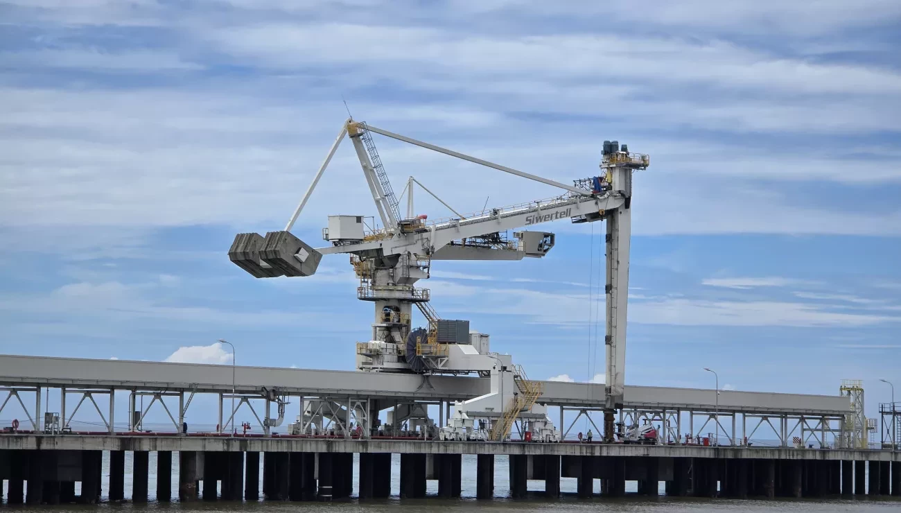 Siwertell ship unloader