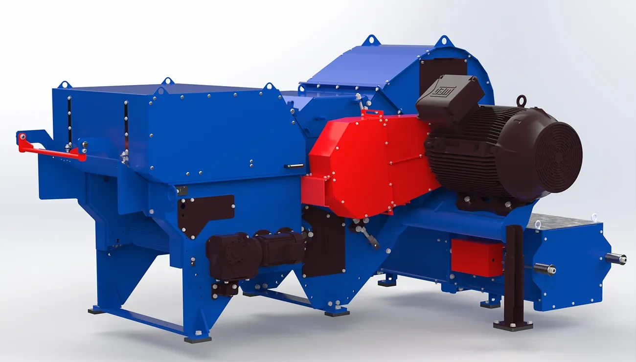 blue dh 365 drum chipper machine