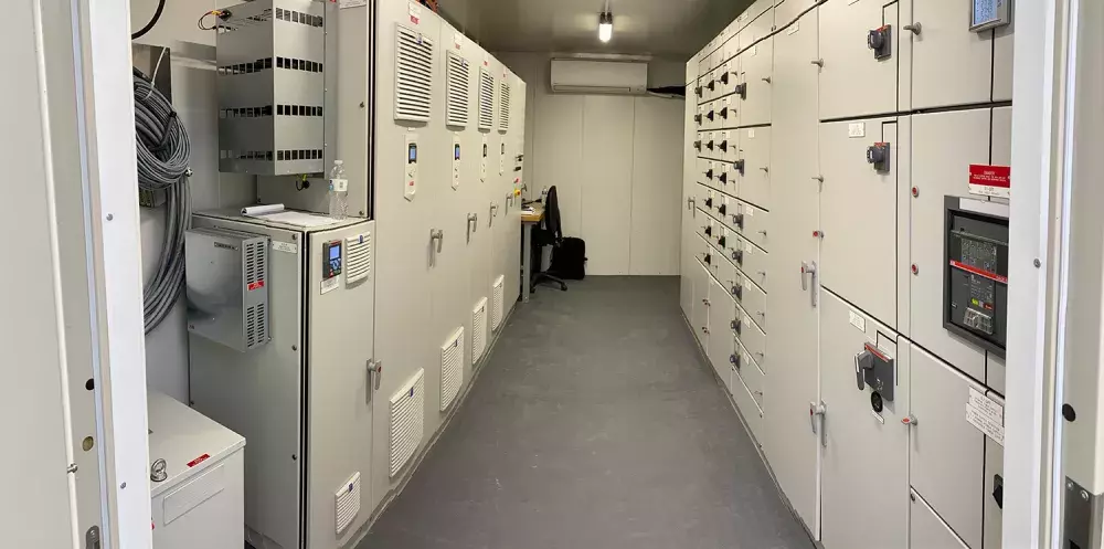 Electrical cabin for Siwertell ship unloader