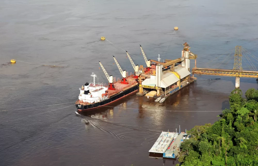 Siwertell terminal on a barge