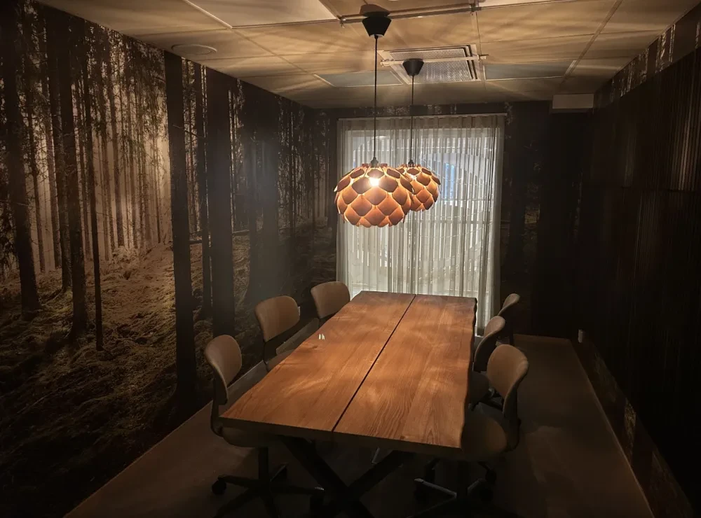 Meeting room with forest theme
