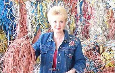 Woman holiding recycled plastic