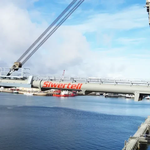 Beige Siwertell Ship loader for cement / Clinker, Australia