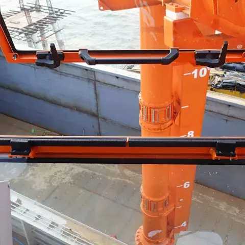 Orange Siwertell Ship unloader in operation
