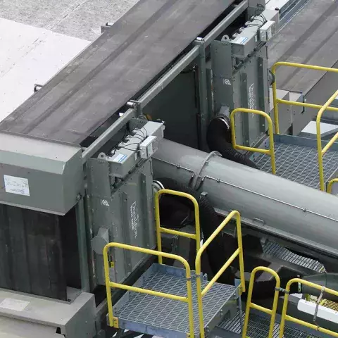 Grey Siwertell Ship unloader for cement, USA