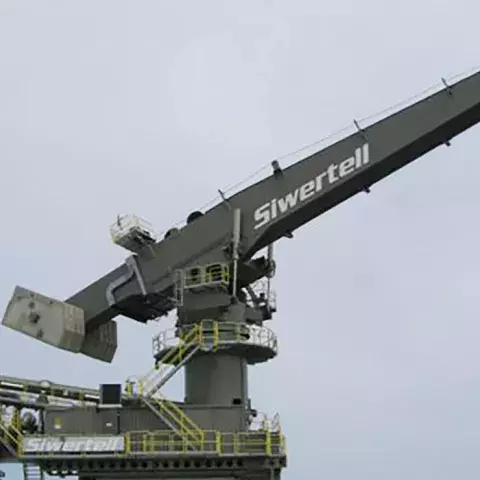 Grey Siwertell Ship unloader for cement, USA