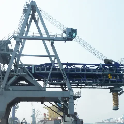 Blue Siwertell ship loader for Iron ore, India