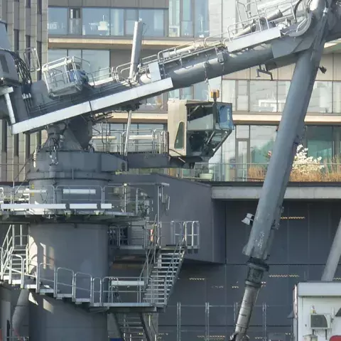 Grey Siwertell Ship unloader for coal, Germany