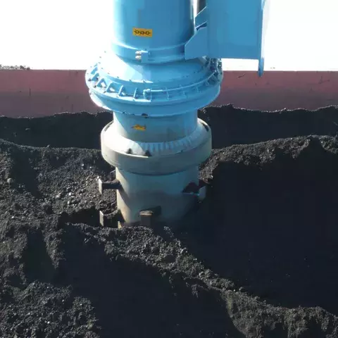 Blue Siwertell Ship unloader for coal, China