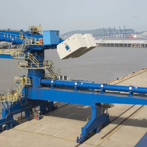 Blue Siwertell Ship unloader for coal, China