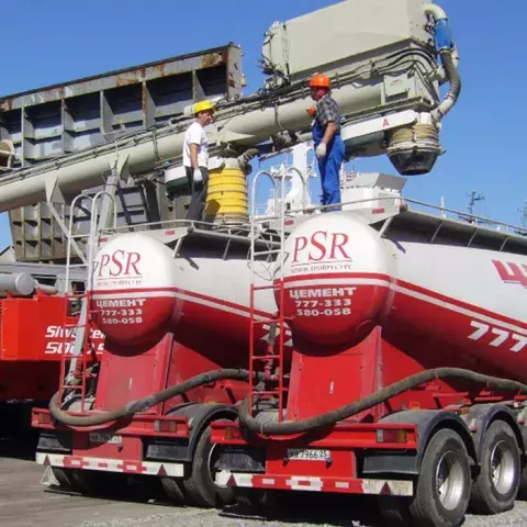 Grey Siwertell mobile unloader in operation