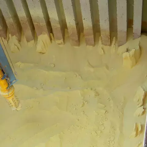 Yellow Siwertell Ship unloader for sulphur, Indonesia