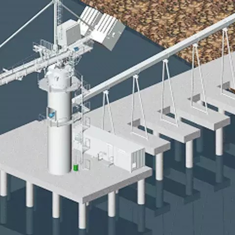 Siwertell Ship unloader for cement, USA