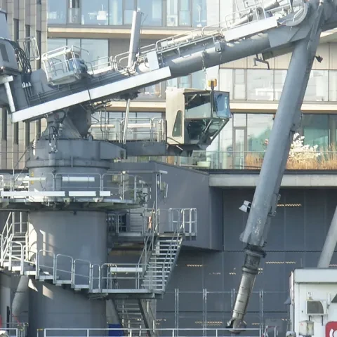 Grey Siwertell Ship unloader for coal, Germany