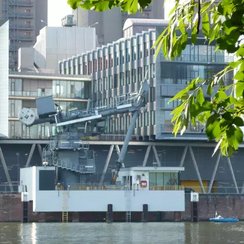 Grey Siwertell Ship unloader for coal, Germany