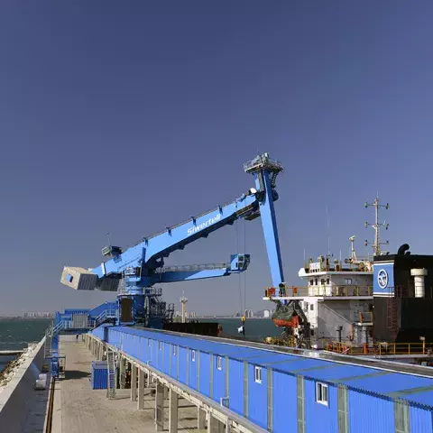 Two Siwertell ship unloaders in China