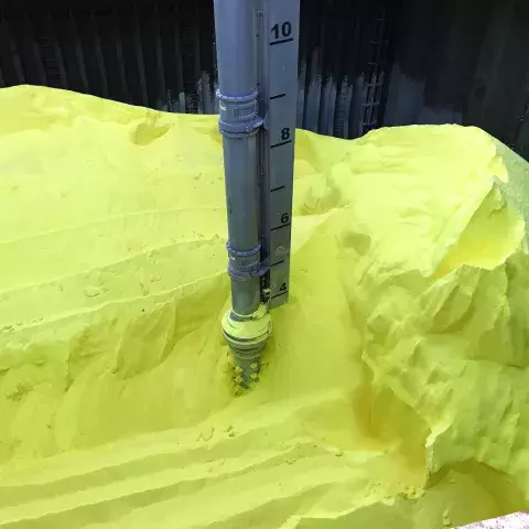 Siwertell ship unloading sulphur in South Port in Aqaba, Jordan