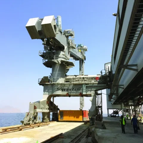 Siwertell ship unloader in Jordan