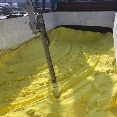 Sulfur unloading with Siwertell road-mobile unloader