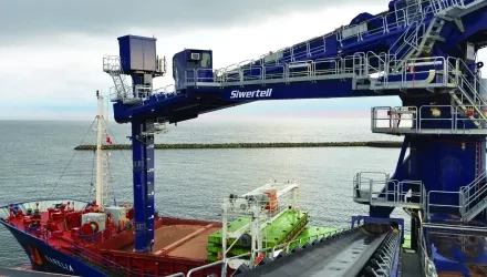 Siwertell ship unloader