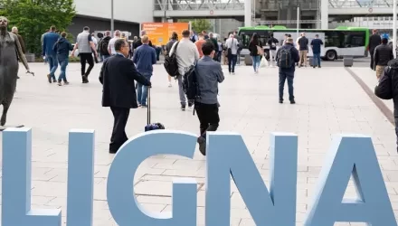 Ligna sign outside of event building in Hannover