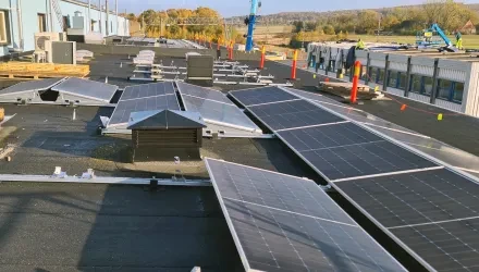 Solar panels on roof