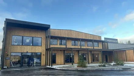 Building with wooden front