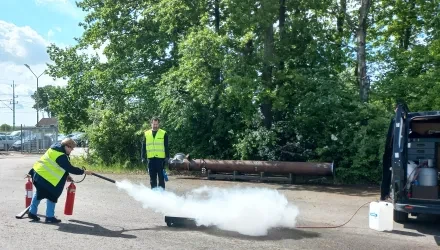 Fire safety training outside