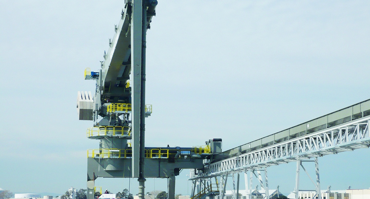 Grey Siwertell Ship unloader for cement, USA